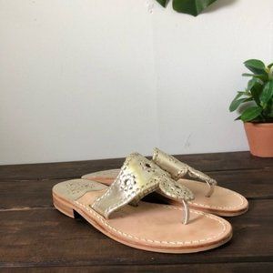 Jack Rogers Sandals Gold Womens Size 7